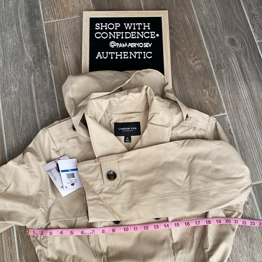 London Fog Women's Double-Breasted Hooded Trench Rainco - Picture 5 of 12